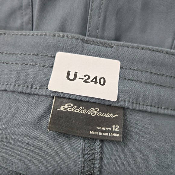 Eddie Bauer Women Pants 12 Gray Straight High Rise Nylon Hiking 31 in Inseam - Picture 2 of 10